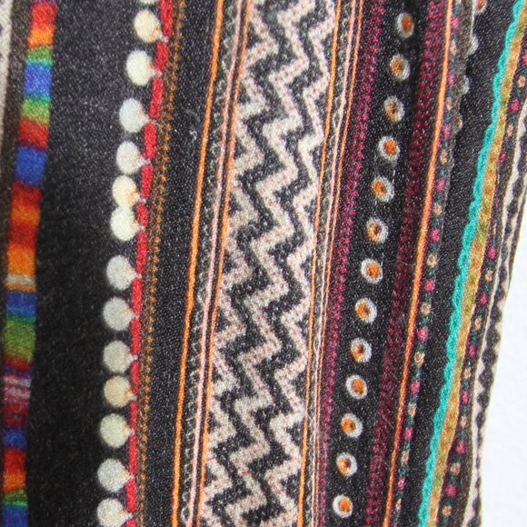 Farm Rio for Anthropologie Satin Wide-Leg Pants Black Stripe Geo Print Size XS - Picture 8 of 14